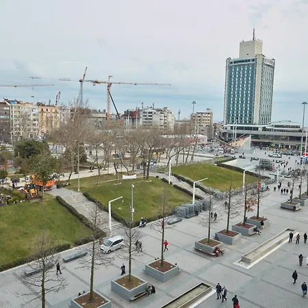 Great View Of Taksim Square, Luxury Furnished On Main Street Of Taksim, Partial Sea View Apartment *