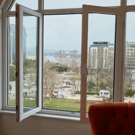 Great View Of Taksim Square, Luxury Furnished On Main Street Of Taksim, Partial Sea View Apartment *